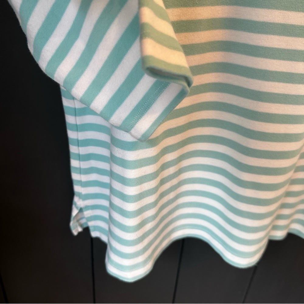 APPLESEED'S Womens Blue Stripe Seahorse‎ Graphic Top Nautical Coast Cotton sz L - Picture 5 of 10